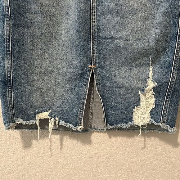 ANTHROPOLOGIE Pilcro and the Letterpress Denim Pencil Midi Skirt, Size 2 - Picture 3 of 8